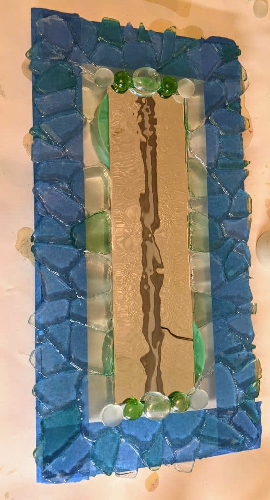 Sea glass mirror curing