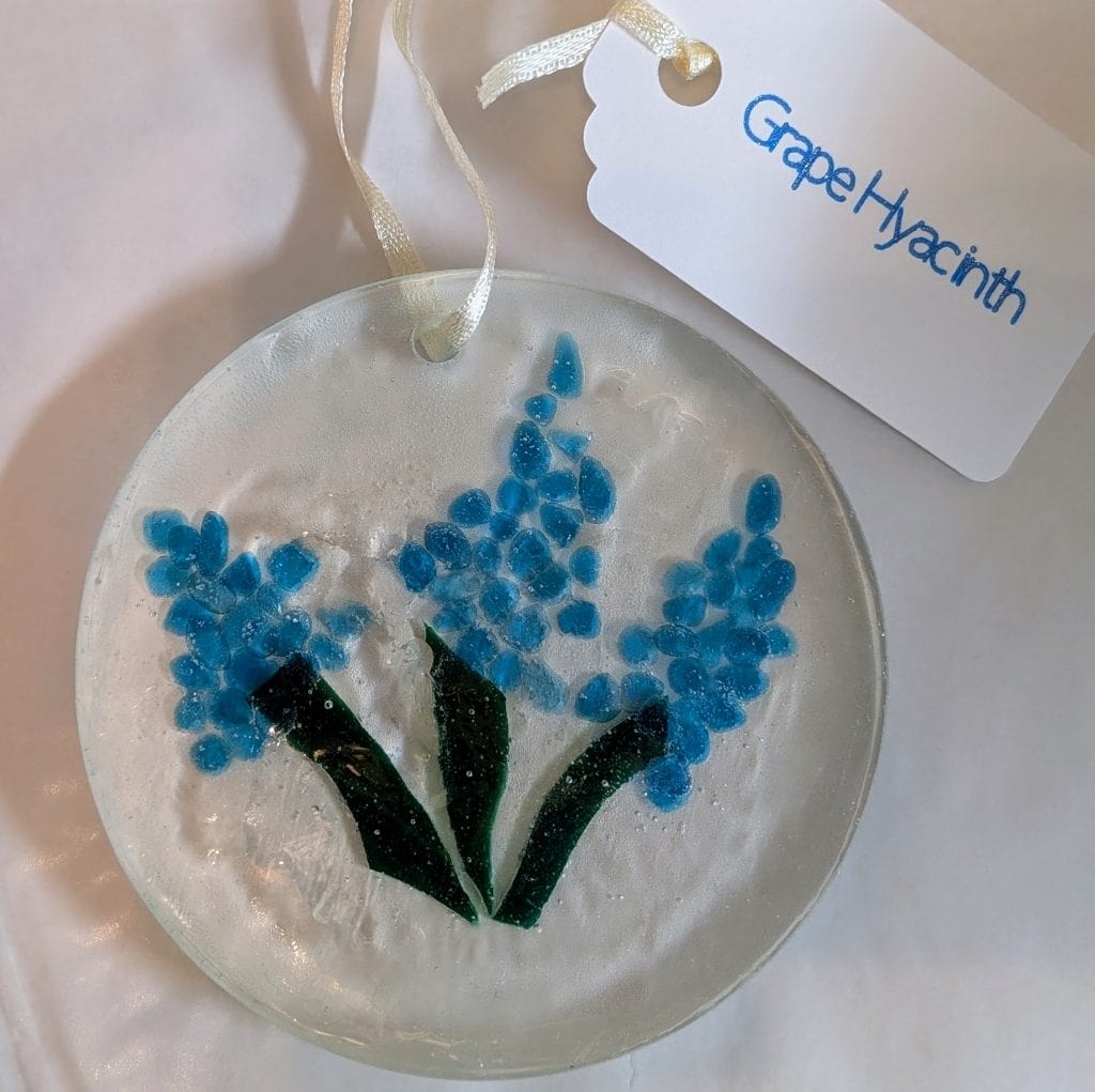 Grape Hyacinth round suncatcher