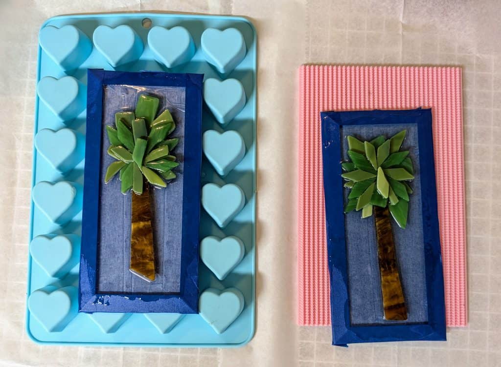 Palm tree suncatchers - resin curing